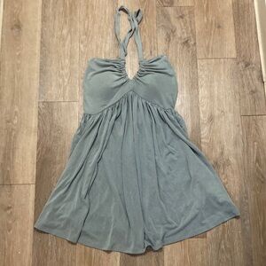 Red by BKE Halter Dress in Sage Green